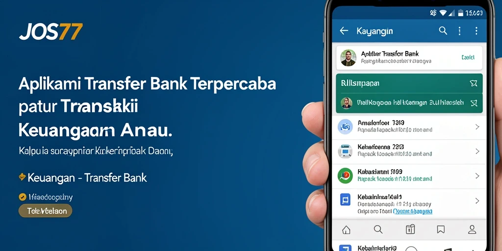 Tampilan aplikasi JOS77 yang mudah digunakan untuk transfer bank.