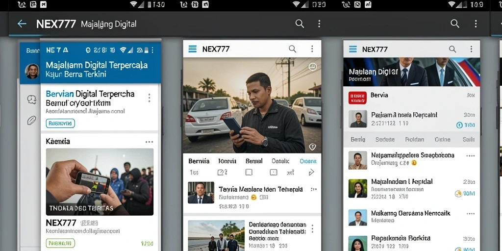 Antarmuka NEX777 yang menarik dan informatif untuk Majalah Digital.