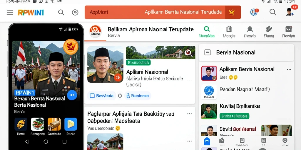 Tampilan intuitif aplikasi RPWIN1 dengan berita nasional terbaru.