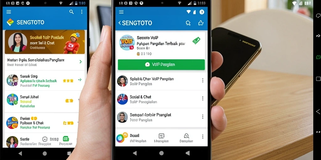 Tampilan antarmuka SENGTOTO saat melakukan panggilan VoIP yang sederhana dan intuitif.