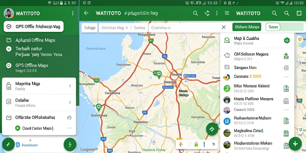 Tampilan antarmuka WATITOTO dengan fitur GPS Offline Maps.