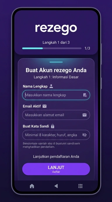 Cara Mudah Daftar Akun rezego untuk Pengguna Android