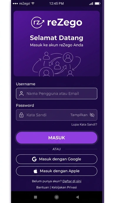 Masuk Akun Rezego untuk Pengguna Android Indonesia